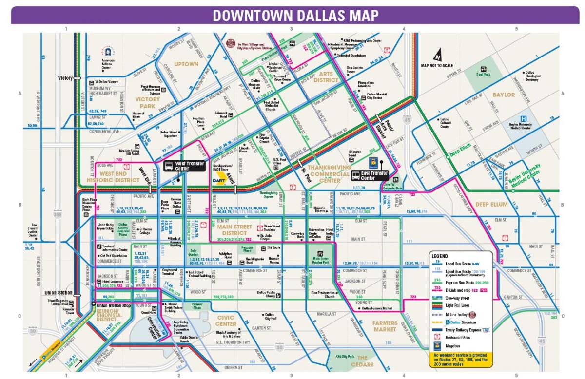 Dallas rute bus peta