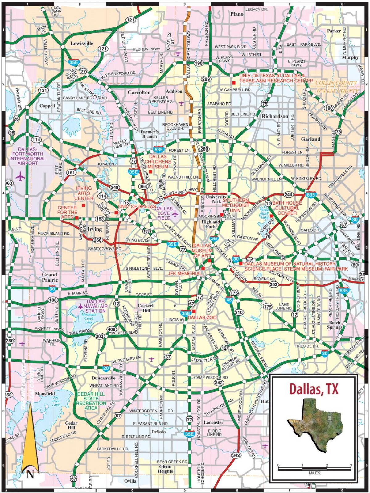 kota Dallas peta