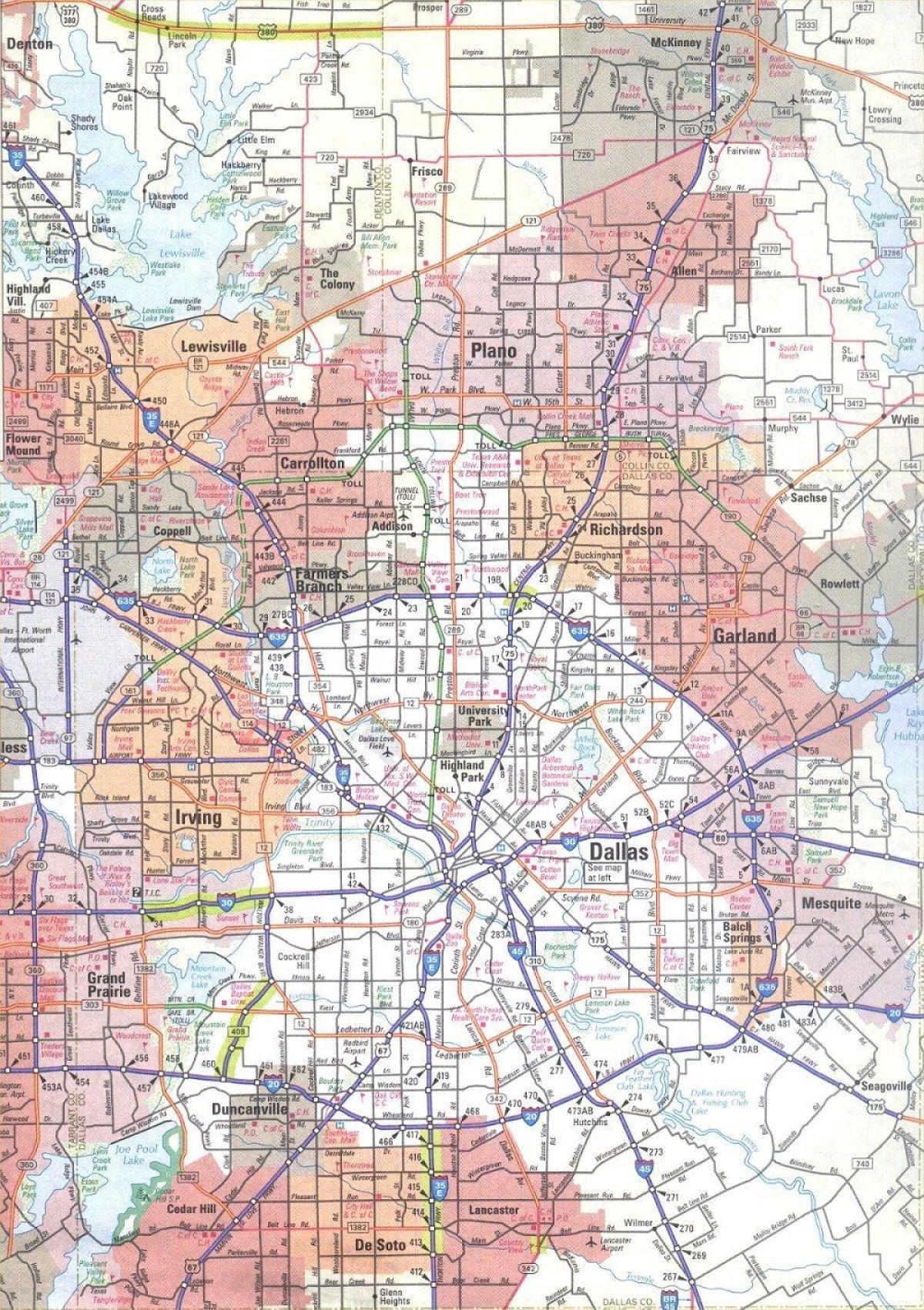 peta dari Dallas Texas area