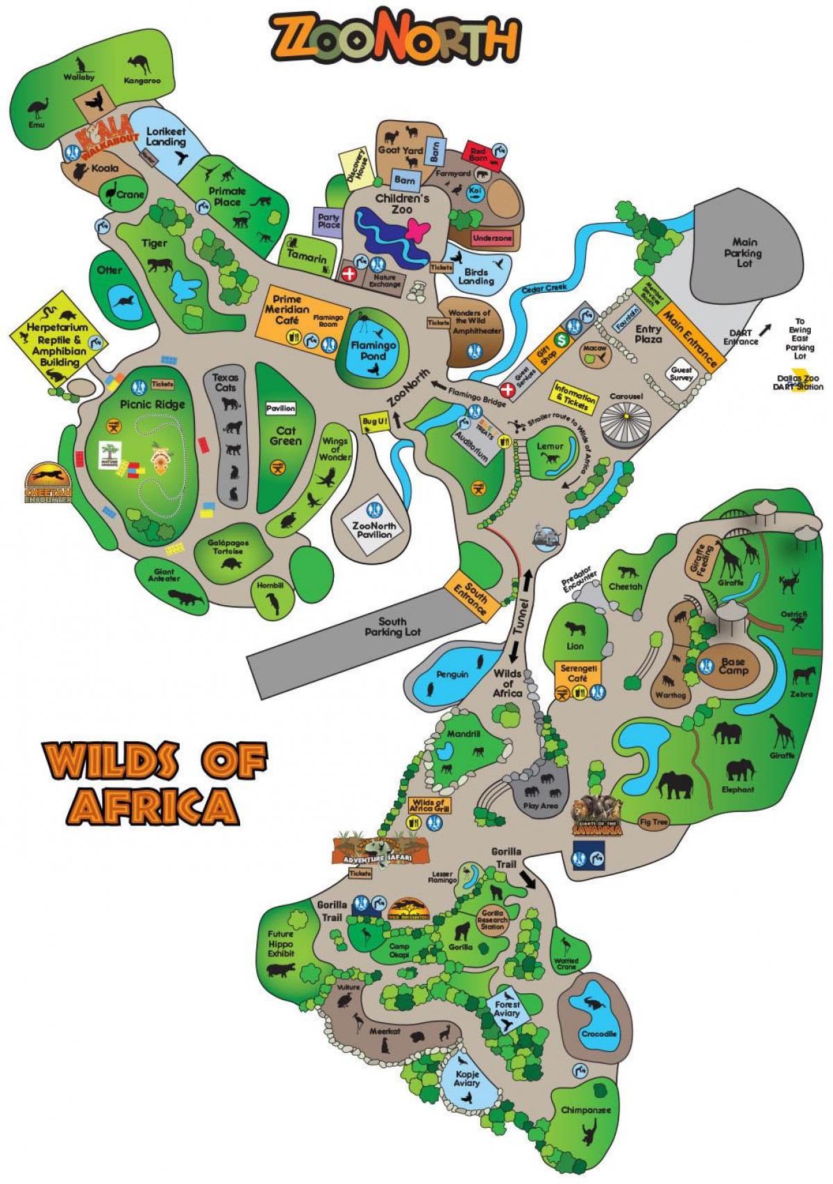 peta kebun binatang Dallas