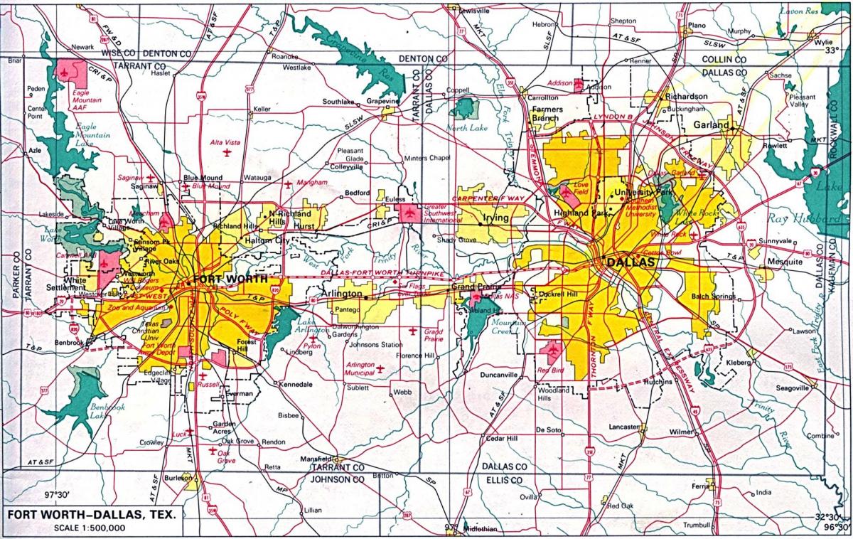 peta dari utara Dallas