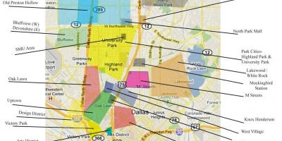 Peta dari Dallas lingkungan