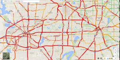 Peta dari Dallas lalu lintas